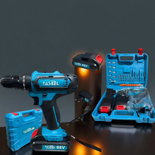 Taladro Inalámbrico con 2 baterías + ¡un set de herramientas de regalo!
