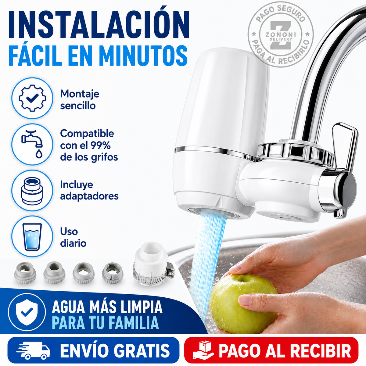 Filtro de Agua para Grifo Waterjet® – OLVÍDATE DE GASTAR EN AGUA EMBOTELLADA 💧