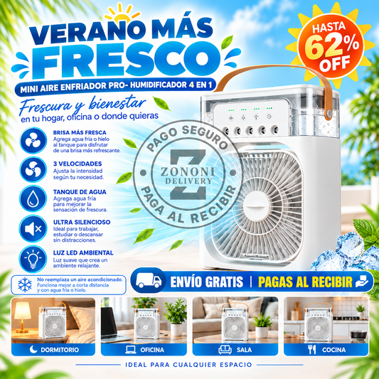 Mini Aire Acondicionado Portátil PRO – Humidificador 4 en 1