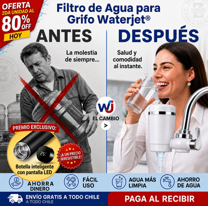 Filtro de Agua para Grifo Waterjet® – OLVÍDATE DE GASTAR EN AGUA EMBOTELLADA 💧