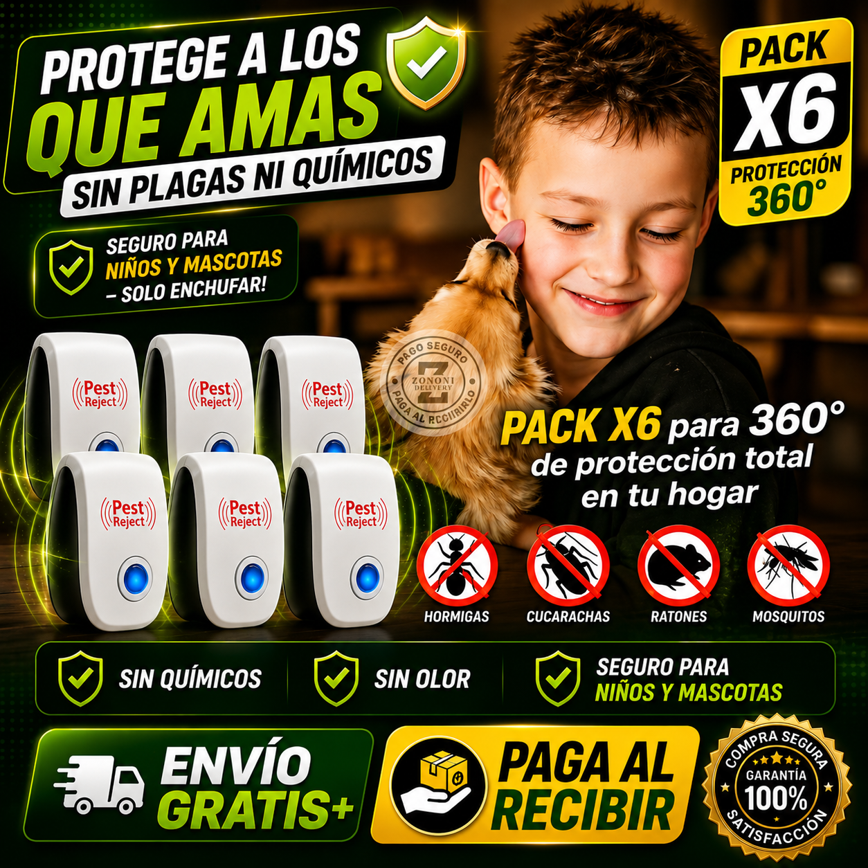 🚫 Elimina plagas SIN químicos (aunque no las veas)| 💥 PACK X6 con protección 360° para todo tu hogar