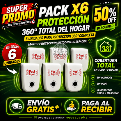🚫 Elimina plagas SIN químicos (aunque no las veas)| 💥 PACK X6 con protección 360° para todo tu hogar