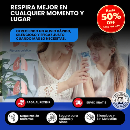 Respira Mejor en Casa en Minutos – Oferta Especial HOY — Nebulizador portátil inalámbrico