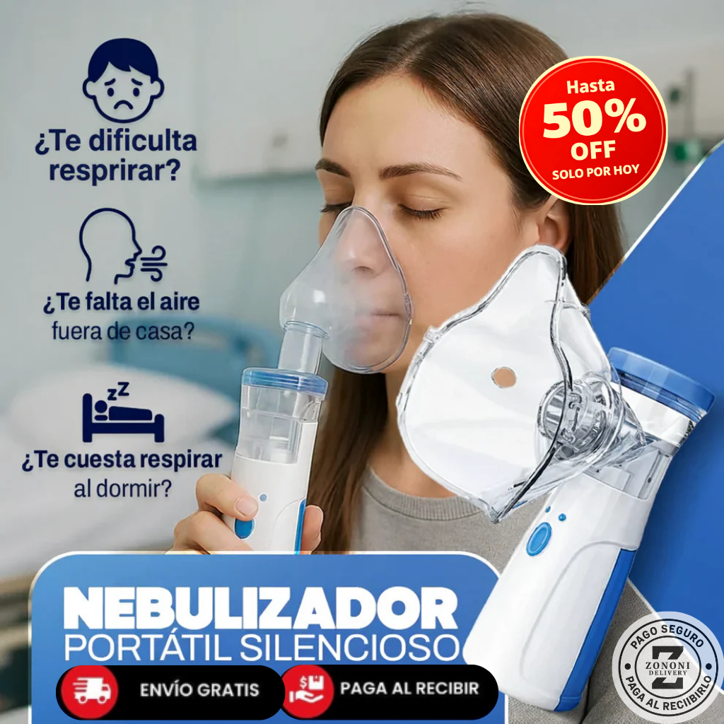 Respira Mejor en Casa en Minutos – Oferta Especial HOY — Nebulizador portátil inalámbrico