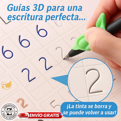 📚 Set 4 Cuadernos Mágicos Montessori+ 🎁REGALO| La Forma Más Divertida de Mejorar la Escritura ✍️