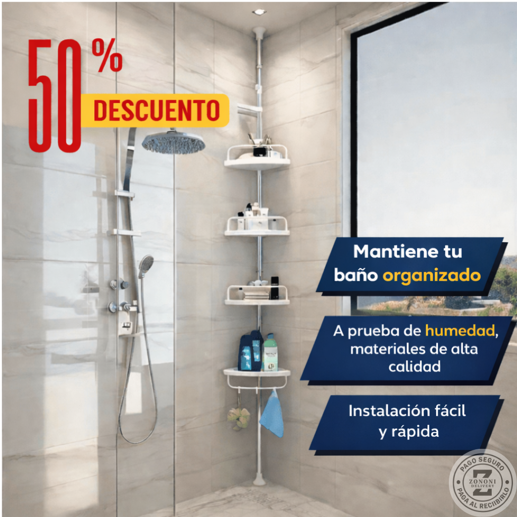 ¿Tu baño siempre desordenado y sin espacio? | Esquinero De Baño Mutifuncional