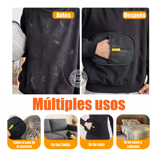 Guante Removedor de Pelo 2 en 1 - Negro