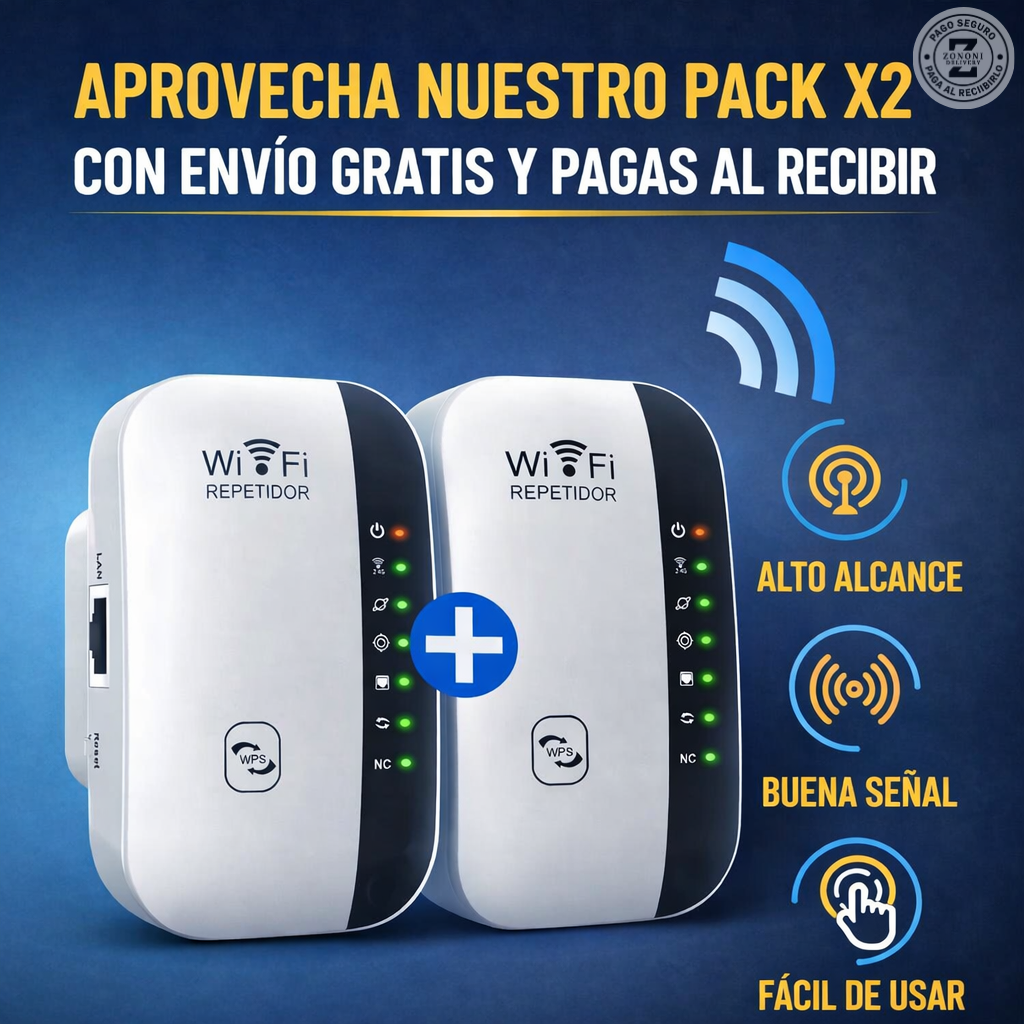 🚫 Nunca más te quedes sin señal en tu casa | KIT WIFI TOTAL HOGAR (PACK X2)