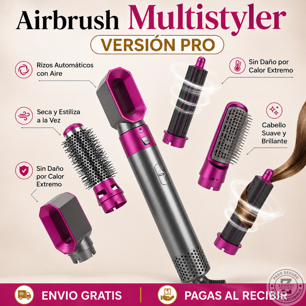 Airbrush Multistyler VERSION PRO | 💁‍♀️ Seca, alisa y riza en minutos sin frizz