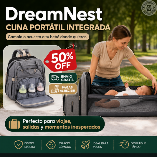 Mochila pañalera DreamNest™ 3 en 1| 👶 La mochila que toda mamá necesita fuera de casa