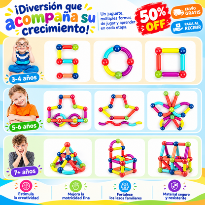 Bloques Magnéticos STEM de 64 piezas🧩