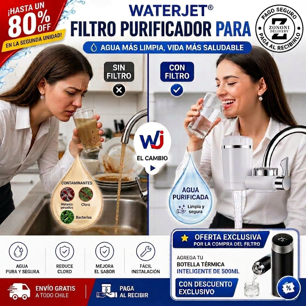 Filtro de Agua para Grifo Waterjet® – OLVÍDATE DE GASTAR EN AGUA EMBOTELLADA 💧